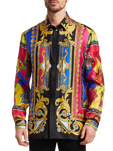 versace silk shirt hiphop|silk Versace shirt men's.